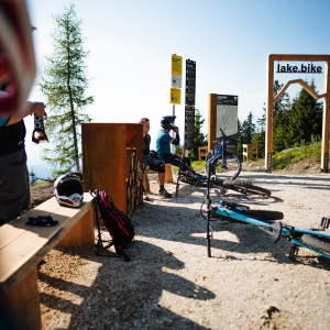 Start des PROlitzen Trails der gedacht ist für erfahrene Mountainbiker und von der Kanzelhöhe bis zur Talstation der Kanzelbahn führt