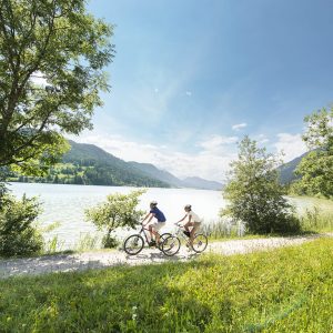 Weissensee - neben den Naturtrails gibt es am Weissensee zahlreiche weitere Mountainbikestrecken, etwa am See entlang