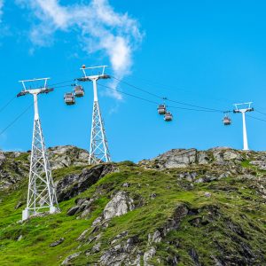 Die Eisseebahn, die bis auf 2.800 m hinauf führt